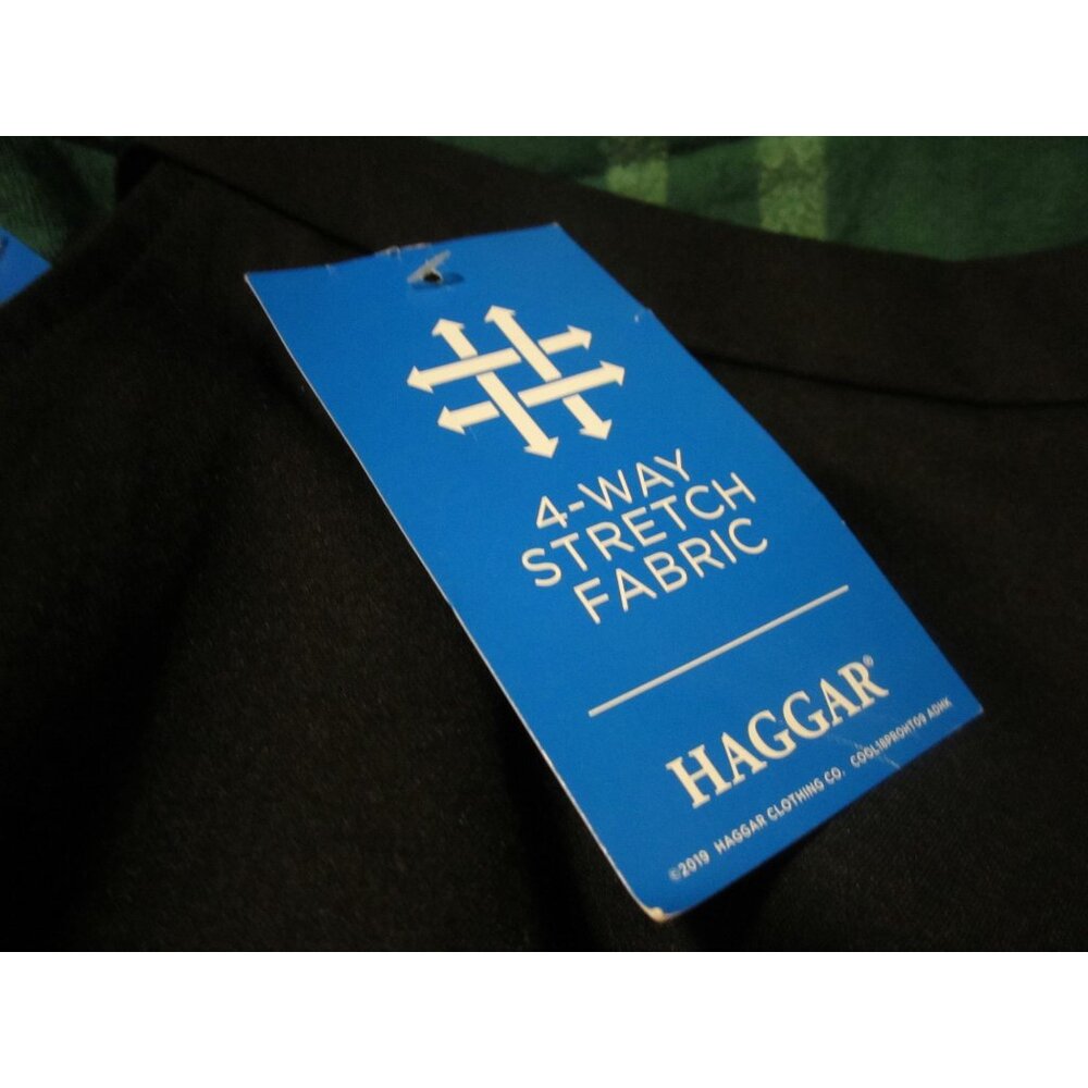 Haggar® Mens shorts Cool 18 Pro Classic Fit Flat Front Expandable Waist 46 - Picture 7 of 7